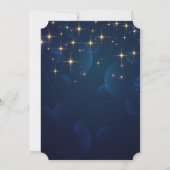 Elegant Gold Stars Navy Blue Sweet 16 Kaart (Achterkant)