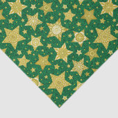 Elegant Gold Stars over Green Damask Tissuepapier (Detail)
