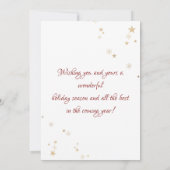 Elegant Gold Stars Red Photo Merry Kerstry (Achterkant)