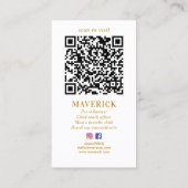 Elegant Gold Stars Social Media Monogram Visitekaartje (Achterkant)