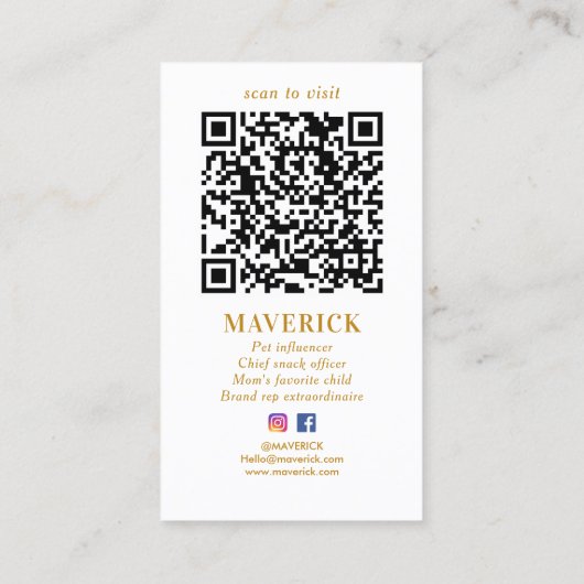 Elegant Gold Stars Social Media Monogram Visitekaartje (Achterkant)