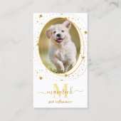 Elegant Gold Stars Social Media Monogram Visitekaartje (Voorkant)