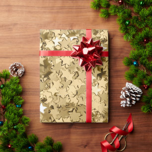 Elegant Gold Stars Sparkle Cadeaupapier