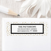 Elegant Gold Stars - zwart grensadres Etiket (Insitu)