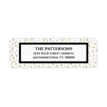 Elegant Gold Stars - zwart grensadres