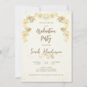 Elegant Gold Sterrennacht Graduation Party Kaart (Voorkant)