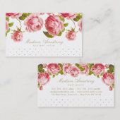 Elegant Gold Stippen en roze rozen, aangepast Visitekaartje (Voorkant / Achterkant)