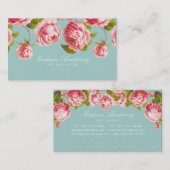 Elegant Gold Stippen en roze rozen, aangepast Visitekaartje (Voorkant / Achterkant)