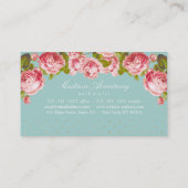 Elegant Gold Stippen en roze rozen, aangepast Visitekaartje (Achterkant)