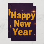 Elegant Gold Stitched Typography Classy Party Feestdagenkaart (Voorkant / Achterkant)