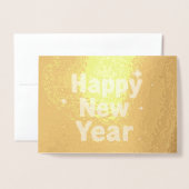 Elegant Gold Stitched Typography Classy Party Folie Kaarten (Voorkant met envelop)