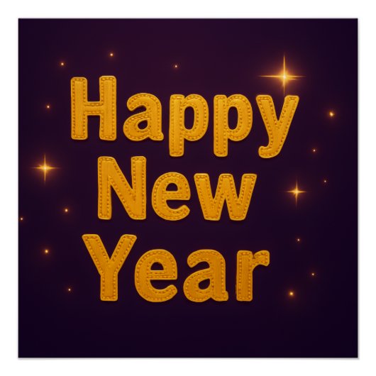 Elegant Gold Stitched Typography Classy Party Perfect Poster (Voorkant)