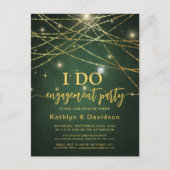 Elegant Gold String Lights I DO Engagement Party Uitnodiging Briefkaart (Voorkant)