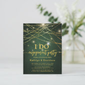 Elegant Gold String Lights I DO Engagement Party Uitnodiging Briefkaart (Staand voorkant)