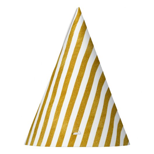 Elegant Gold Stripe - Aangepast voor uw kleur - Feesthoedjes (Links)