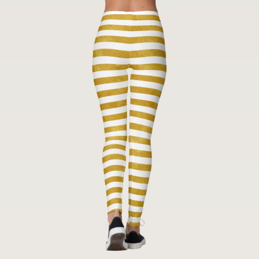 Elegant Gold Stripe - Aangepast voor uw kleur - Leggings (Achterkant)