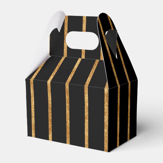 Elegant Gold Stripe Black Great Gatsby Wedding Bedankdoosjes (Voorkant Zijde)