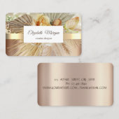 Elegant Gold Stripe Boho Flowers Visitekaartje (Voorkant / Achterkant)