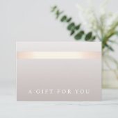 Elegant Gold Stripe Cadeaubon Kaart (Staand voorkant)