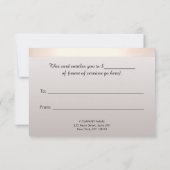 Elegant Gold Stripe Cadeaubon Kaart (Achterkant)