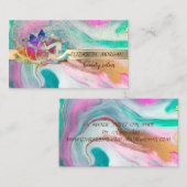 Elegant Gold Stripe Confetti, kleurrijke Lotus, ma Visitekaartje (Voorkant / Achterkant)