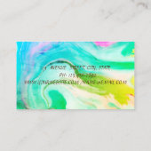 Elegant Gold Stripe Confetti, Lotus, Green Marble Visitekaartje (Achterkant)