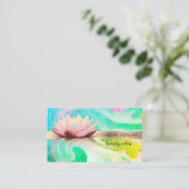 Elegant Gold Stripe Confetti, Lotus, Green Marble Visitekaartje (Staand voorkant)