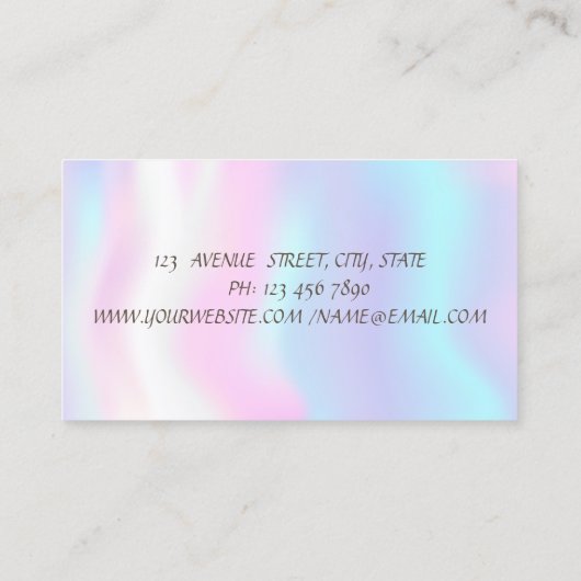 Elegant Gold Stripe Confetti, Lotus, holografisch Visitekaartje (Achterkant)