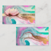 Elegant Gold Stripe Confetti, Lotus, marmer Visitekaartje (Voorkant / Achterkant)