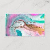 Elegant Gold Stripe Confetti, Lotus, marmer Visitekaartje (Achterkant)