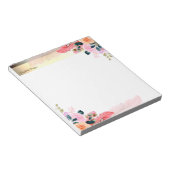 Elegant Gold Stripe, Flowers Feather Notitieblok (Schuin)