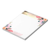 Elegant Gold Stripe, Flowers Feather Notitieblok (Linkerzijde)