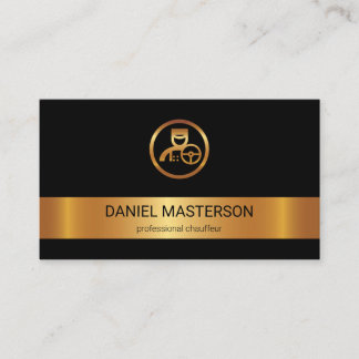 Elegant Gold Stripe Gold Chauffeur Logo-driver Visitekaartje