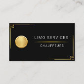 Elegant Gold Stripe Gold Chauffeur Logo Driver Visitekaartje (Voorkant)