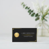 Elegant Gold Stripe Gold Chauffeur Logo Driver Visitekaartje (Staand voorkant)