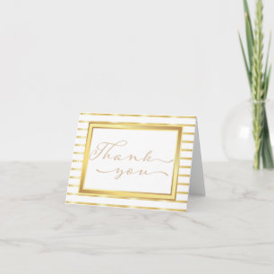 Elegant Gold Stripe - Hartelijk dank - Kaart
