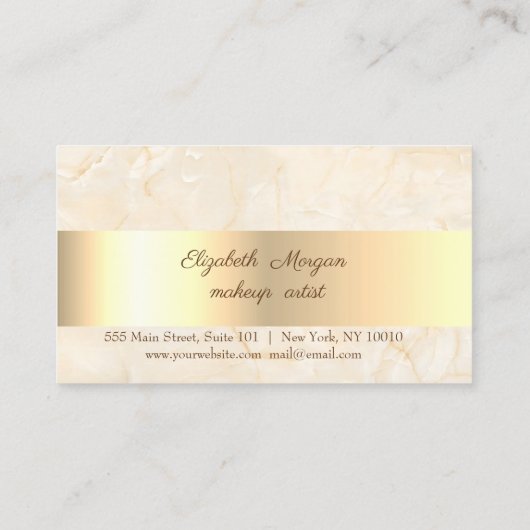 Elegant, Gold Stripe, Marble Loyalty Kaart (Achterkant)