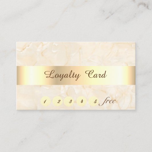 Elegant, Gold Stripe, Marble Loyalty Kaart (Voorkant)