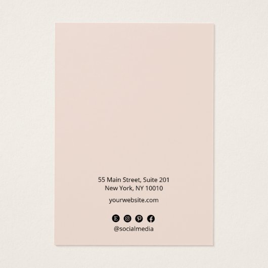 Elegant Gold Stripe modern roze draagbeeldscherm Visitekaartjes (Achterkant)