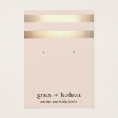 Elegant Gold Stripe modern roze draagbeeldscherm Visitekaartjes (Voorkant)