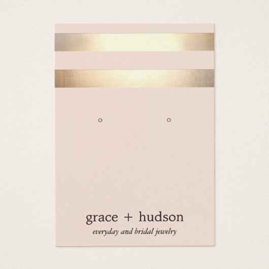 Elegant Gold Stripe modern roze draagbeeldscherm Visitekaartjes (Voorkant)