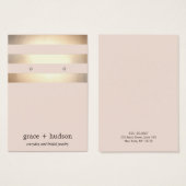 Elegant Gold Stripe modern roze draagbeeldscherm Visitekaartjes (Voorkant /achterkant)