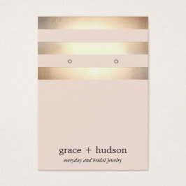 Elegant Gold Stripe modern roze draagbeeldscherm Visitekaartjes