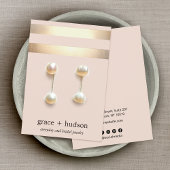 Elegant Gold Stripe modern roze draagbeeldscherm Visitekaartjes