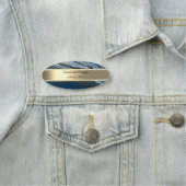 Elegant Gold Stripe, parels, marmer Blue Naamplaatje (In situ)