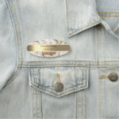 Elegant Gold Stripe, parels, witte bruine marmer Naamplaatje (In situ)