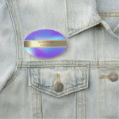 Elegant Gold Stripe, Pearls, Ombre Holographic Naamplaatje (In situ)