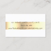 Elegant Gold Striped Lotus Visitekaartje (Achterkant)