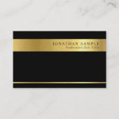 Elegant Gold Striped Signature UV Matte Luxe Visitekaartje (Voorkant)