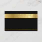 Elegant Gold Striped Signature UV Matte Luxe Visitekaartje (Achterkant)
